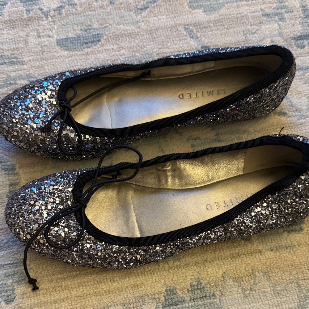 The Limited Sparkling Silver Flats